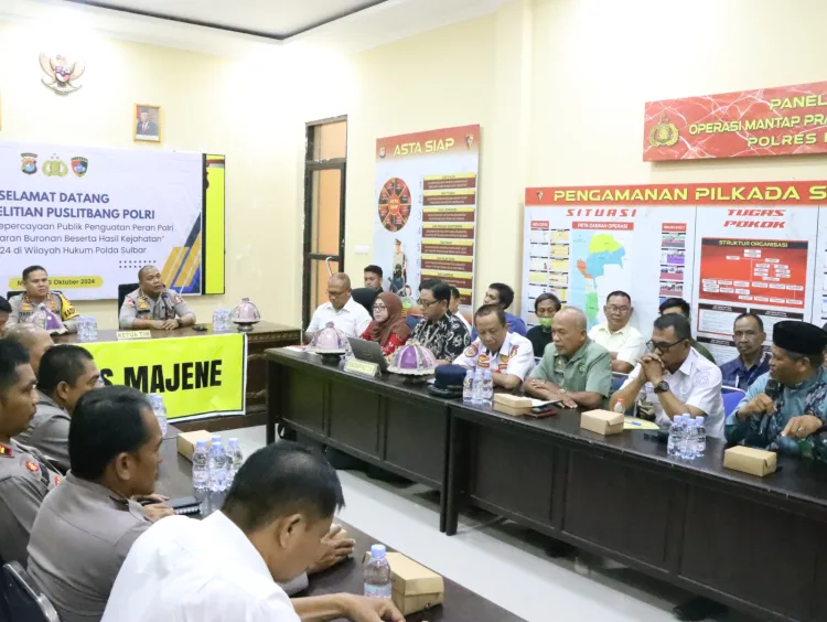 Polres Majene Terima Kunjungan Tim Penelitian Puslitbang Polri, Bahas Penguatan Kepercayaan Publik