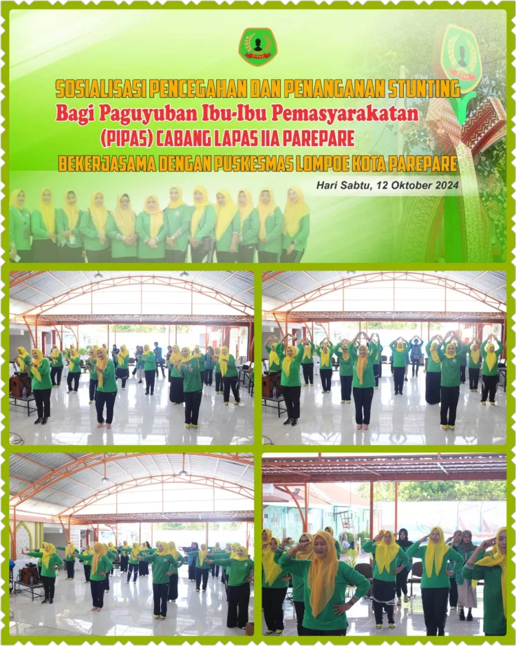 PIPAS Lapas IIA Parepare Gelar Sosialisasi Pencegahan Stunting Bersama Puskesmas Lompoe