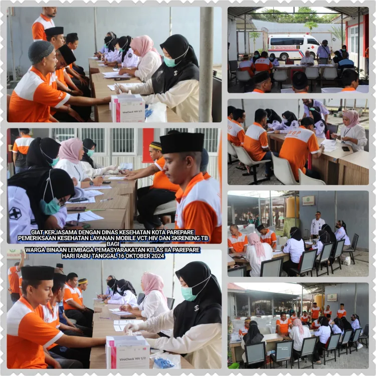 Cegah Penyebaran HIV dan TB, Lapas IIA Parepare Gelar Pemeriksaan Kesehatan Warga Binaan