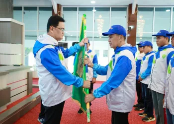Bupati Barru Bersama Kadis Parpora Lepas Kontingen  Atlet POPDA Tingkat Provinsi Sulsel Tahun 2024
