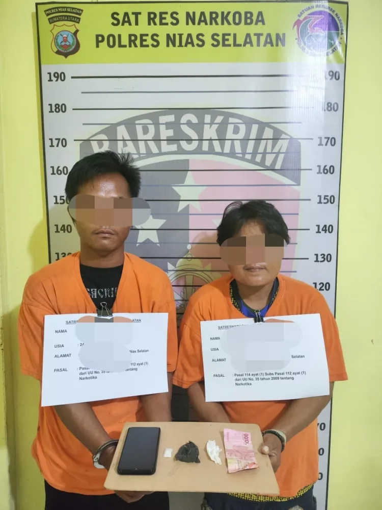 Tim Opsnal Satres Narkoba Polres Nias Selatan Amankan Satu Orang Laki Laki dan Satu orang perempuan Diduga Pelaku Penyalahgunaan Narkotika