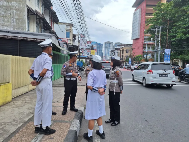 Satlantas Polrestabes Medan Mengaktifkan Kembali Patroli Keamanan Sekolah (PKS) Di Kota Medan