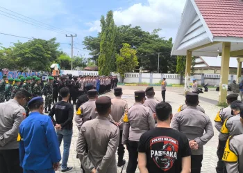 Ratusan Personel Polres Majene, TNI dan Brimob Amankan Debat Publik Pilkada Majene