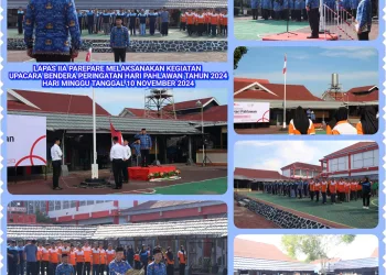 Tanamkan Jiwa Nasionalisme, Warga Binaan Lapas IIA Parepare Sebagai Pengibar Bendera Merah Putih Upacara Peringatan Hari Pahlawan Tahun 2024.