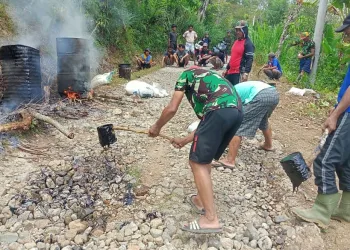 Era Prabowo Subianto, Rakyat di Plosok Bonto Sinala Swadaya Pengaspalan Jalan