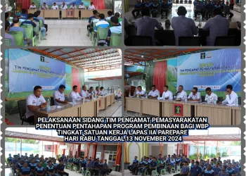 Tindak Lanjut Program Panca Carana Laksya Pemasyarakatan, Lapas IIA Parepare Gelar Sidang TPP