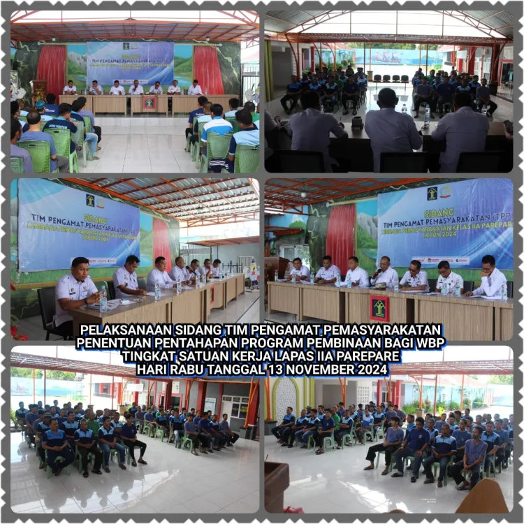 Tindak Lanjut Program Panca Carana Laksya Pemasyarakatan, Lapas IIA Parepare Gelar Sidang TPP