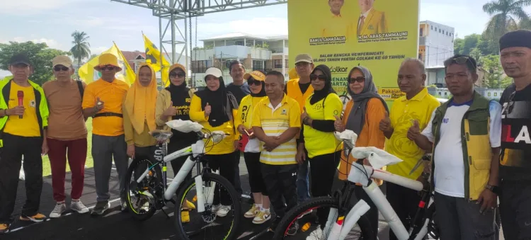 HUT Ke 60 Partai Golkar, Ratusan Masyarakat Kabupaten Majene Meriahkan Senam Massal Partai Golkar