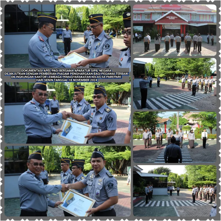 Kepala Lapas IIA Parepare Berikan Penghargaan Kepada Pegawai Terbaik Pada Triwulan Ke IV.