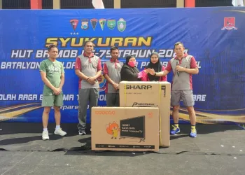 Syukuran HUT ke-79 Korps Brimob Polri: Batalyon B Pelopor Satuan Brimob Polda Sulsel gelar olahraga bersama TNI – Polri dan Pemkot parepare