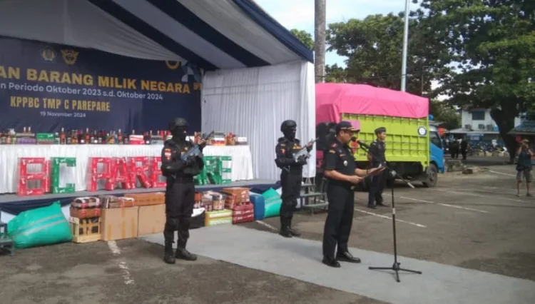 Kapolsek KPN Hadiri Pemusnahan Rokok Ilegal Hasil Penindakan Bea Cukai Pabean C Parepare