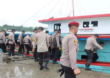 Pastikan Situasi aman dan kondusif jelang Tahap pemungutan suara, Polres Nisel Gelar Patroli Skala Besar Libatkan TNI dan Satpol PP