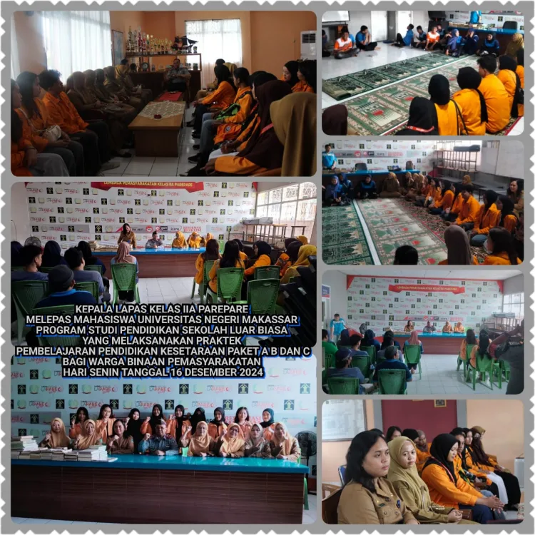 Kalapas Parepare Apresiasi Mahasiswa UNM dalam Pendidikan Kesetaraan WBP