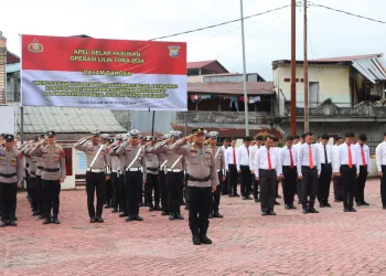 Apel Gelar Pasukan Operasi Lilin Toba 2024 di Polres Nias Selatan