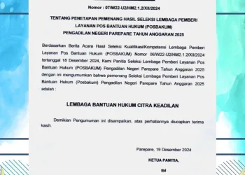LBH Citra Keadilan Resmi Jadi Penyedia Posbakum Pengadilan Negeri Parepare Tahun 2025