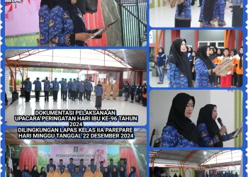 WBP Perempuan Lapas Parepare Melaksanakan Upacara Peringatan Hari Ibu Ke-96 Tahun 2024 Penuh Khidmat