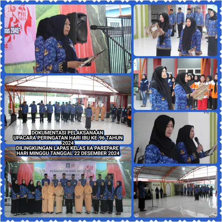 WBP Perempuan Lapas Parepare Melaksanakan Upacara Peringatan Hari Ibu Ke-96 Tahun 2024 Penuh Khidmat