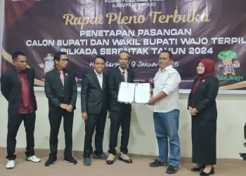 Rapat pleno Terbuka,Penetapan Pasangan Calon Bupati dan Wakil Bupati Wajo Terpilih