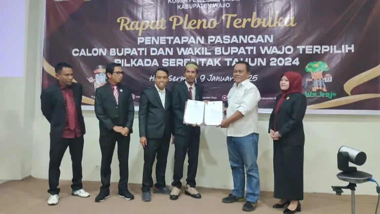 Rapat pleno Terbuka,Penetapan Pasangan Calon Bupati dan Wakil Bupati Wajo Terpilih
