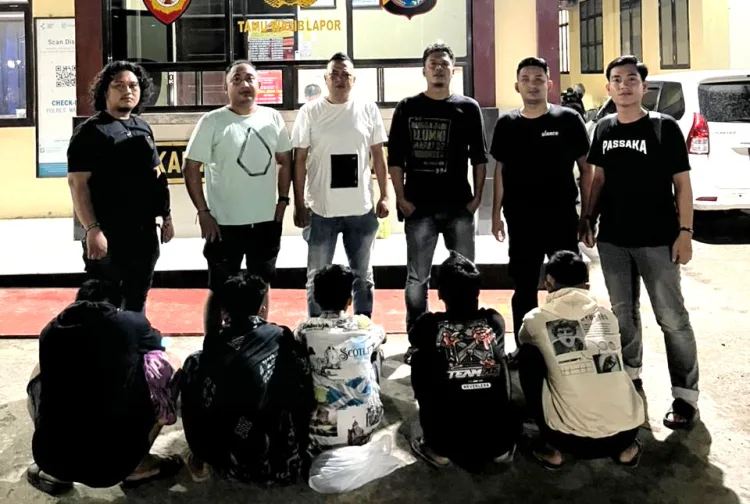 Unit Resmob Polres Majene Amankan Lima Terduga Pelaku Pencurian Sarang Walet