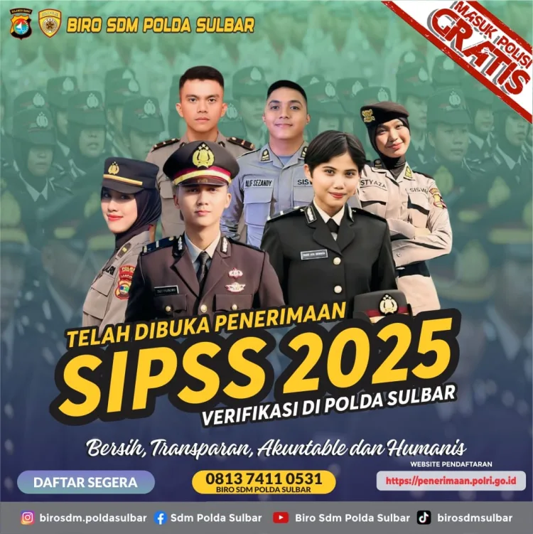 Kesempatan Emas Jadi Perwira Polri, Polda Sulbar Buka Pendaftaran SIPSS, Ayo Buruan Daftar Gratissss!