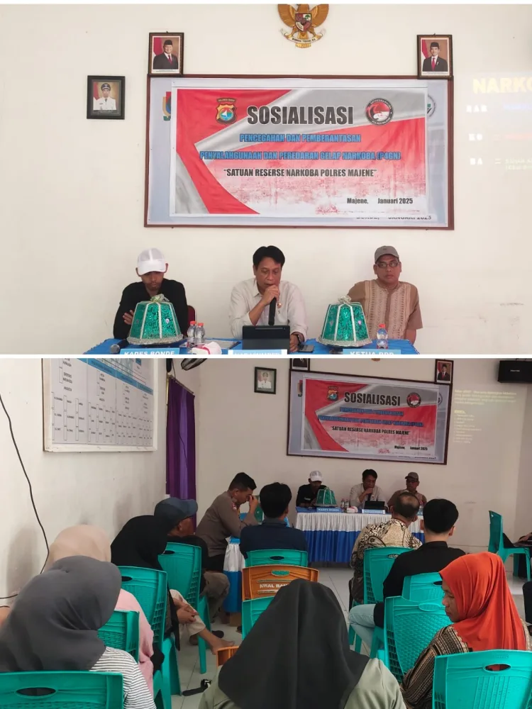 Sat Narkoba Polres Majene Gelar Sosialisasi P4GN Di Desa Bonde