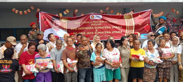 DPD Partai Gerindra Sumut Kolaborasi DPD Grib Jaya Sumut Gelar Baksos