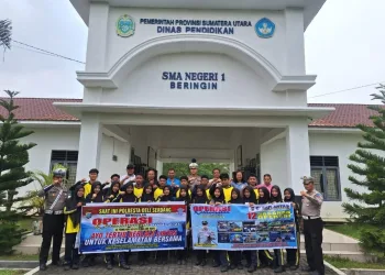 Sat Lantas Polresta Deli Serdang Gelar “Police Go To School” dalam Rangka Operasi Keselamatan Toba 2025