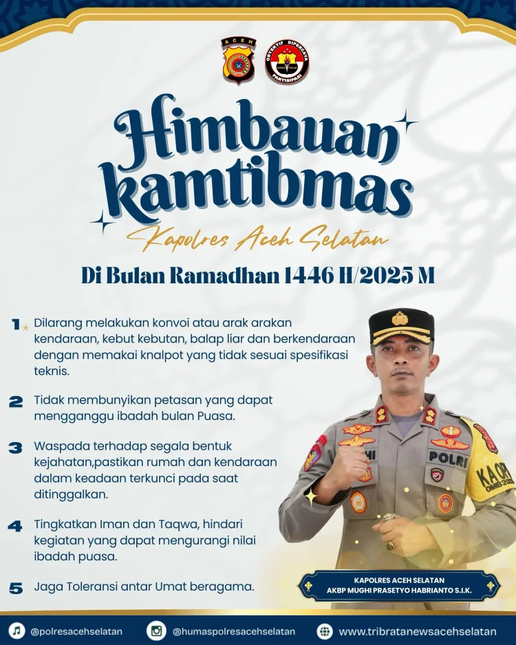 Himbauan Kamtibmas Polres Aceh Selatan dalam Bulan Ramadhan.