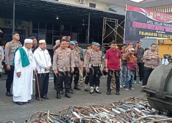 Ratusan Knalpot Brong Di Musnahkan Satlantas Polrestabes Medan