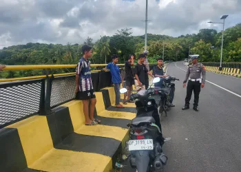 Patroli Sat Lantas Polres Parepare Antisipasi Balap Liar di Jembatan Kuning Lemoe