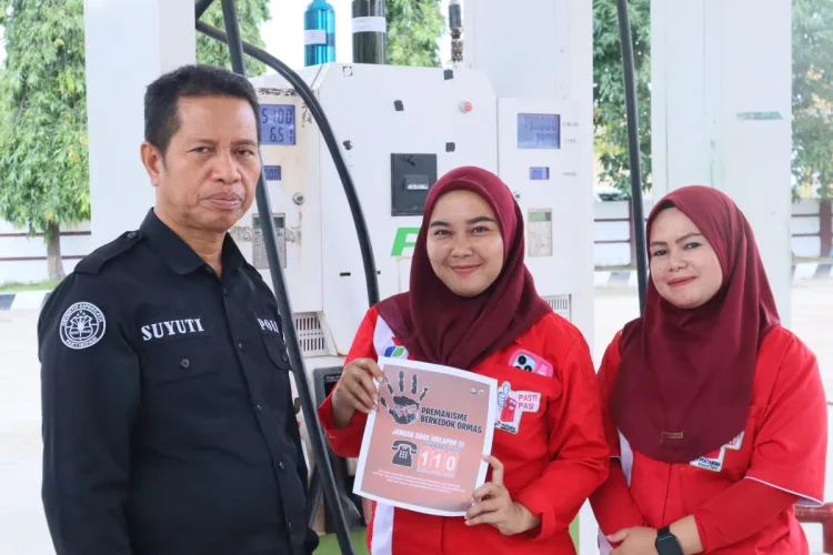 Sosialisasikan Penolakan Premanisme Berkedok Ormas, Kasi Humas Polres Majene Sasar Pegawai SPBU