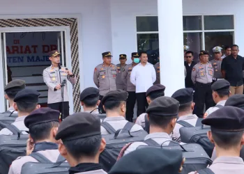 Ratusan Personel Polres Majene Diterjunkan kawal Aksi Damai 