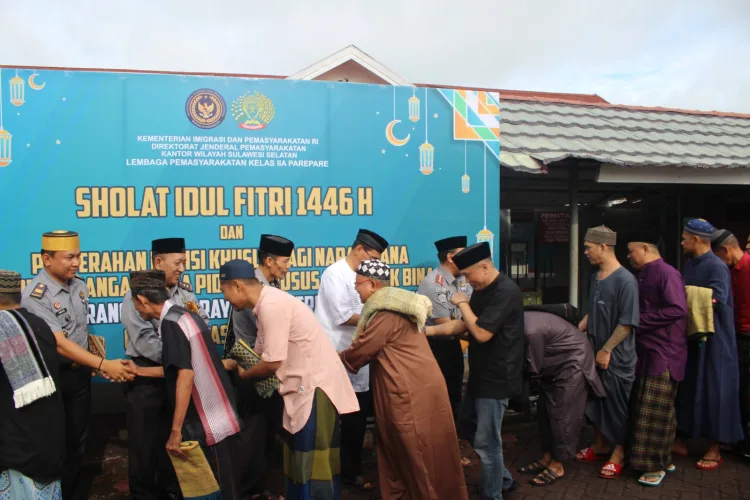 WBP Lapas IIA Parepare Sholat Idul Fitri dengan Penuh Khidmat