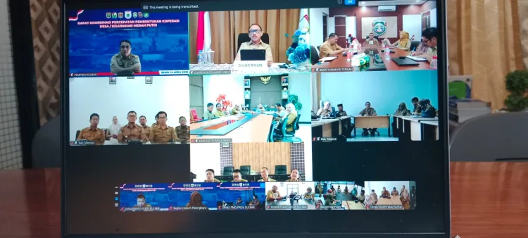 Respon Cepat Instruksi Presiden, Gubernur Suhardi Duka Gelar Rakor Virtual Bahas Pembentukan Koperasi Desa