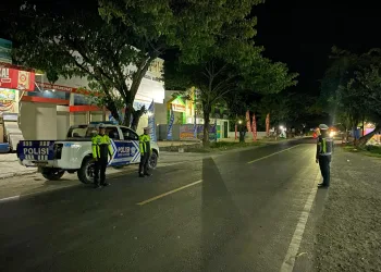 Cegah Pelanggaran Lalu Lintas dan Aksi Kriminalitas, Satlantas Polres Majene Gelar Patroli Blue Light