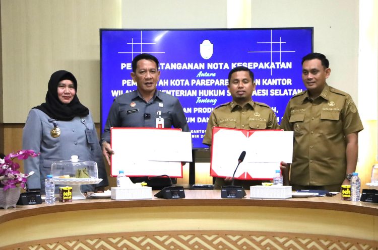 Wali Kota Parepare Terima Kunjungan Kakanwil Kemenkumham Sulsel, Teken MoU Perlindungan Hukum