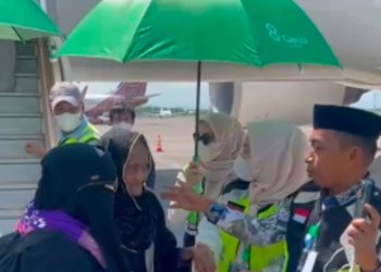 263 Jamaah Haji Asal Sidrap Dijemput Langsung Bupati di Bandara Sultan Hasanuddin Makassar