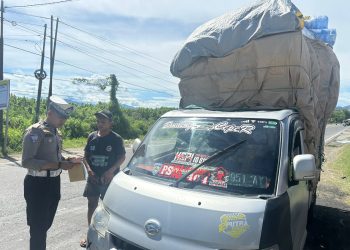 Tingkatkan Keselamatan Berlalu Lintas, Satlantas Polres Majene Tertibkan Kendaraan Over Load