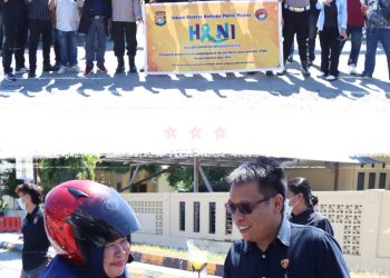 Satuan Reserse Narkoba Polres Majene Bersama Awak Media Gelar Kampanye Anti Narkoba di Depan Mako Polres