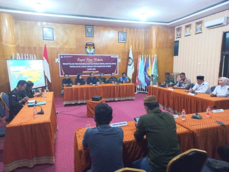 Kabag Ops Polres Majene Hadiri Rekapitulasi Pemutakhiran Daftar Pemilih Berkelanjutan Triwulan II KPU Majene