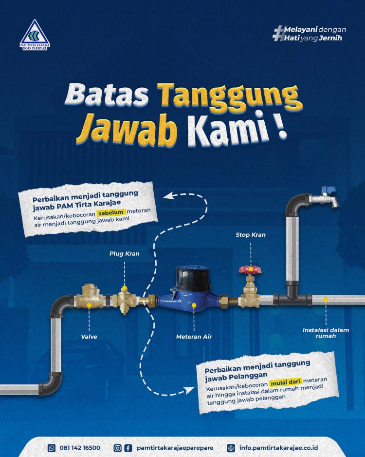 Pelanggan PAM Tirta Karajae Wajib Pahami Batas Tanggung Jawab Perbaikan Instalasi Air