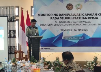 Karutan Barru Paparkan Capaian Kinerja Semester I 2025 di Hadapan Kakanwil Ditjenpas Sulsel