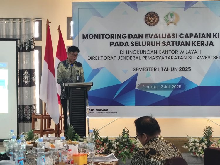 Karutan Barru Paparkan Capaian Kinerja Semester I 2025 di Hadapan Kakanwil Ditjenpas Sulsel