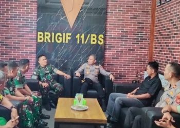Kuatkan Hubungan dan Kolaborasi, Kapolres Parepare Silaturahmi ke Brigif 11 Badik Sakti