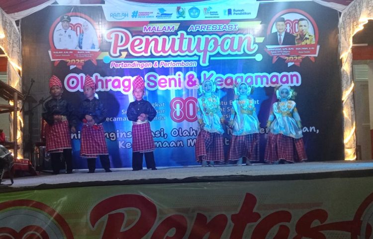 Kapolsek Malunda Hadiri Apresiasi Penutupan Pertandingan Dan Perlombaaan Olahraga Seni Dan Keagamaan Tingkat TK dan SD di Kecamatan Malunda