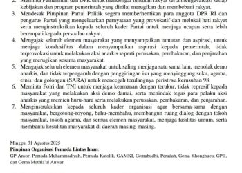 Organisasi Pemuda Lintas Iman Serukan Jaga Indonesia, Minta Pemerintah Dengarkan Suara Rakyat