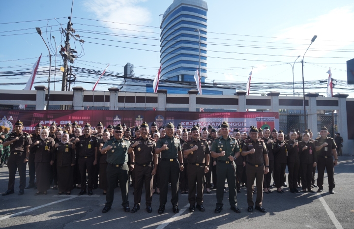 Kodam XIV/Hasanuddin dan Kejati Sulsel Gelar Apel Kesiapan Pengamanan, TNI Resmi Dukung Perlindungan Jaksa