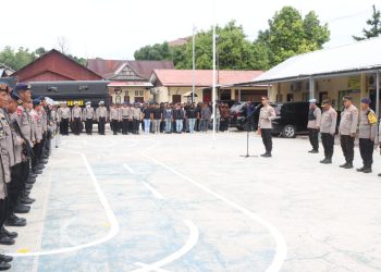 Kapolres Majene Pimpin Apel Kesiapan Pengamanan Aksi Damai BEM Mahasiswa Unsulbar