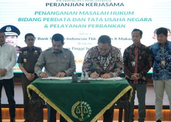 Kejati Sulsel dan BSI Tandatangani Kerjasama Penanganan Masalah Hukum serta Pelayanan Perbankan